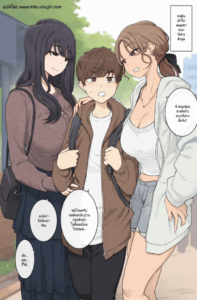 ผมถูกโอเน่ซังสองคนจู่โจม [Wakamatsu] Megumi-tai choshin onesan-tachi ni ryosoku kara puresu sa rete nige rarenai sekkusu